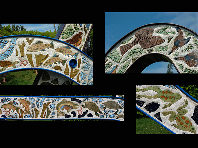 Rivert Mountain public art freestanding sculpture detail