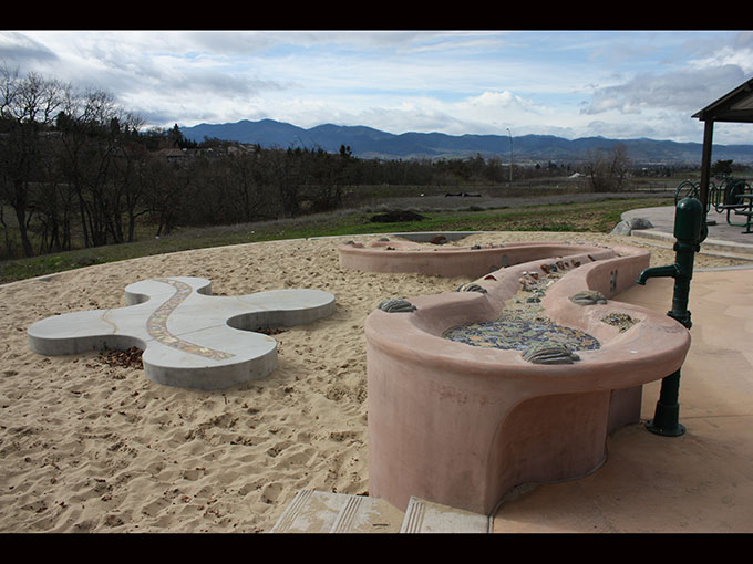 Oregon Hills Park public art project water and sand play area