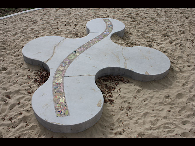 Oregon Hills Park public art project children's bug pathway